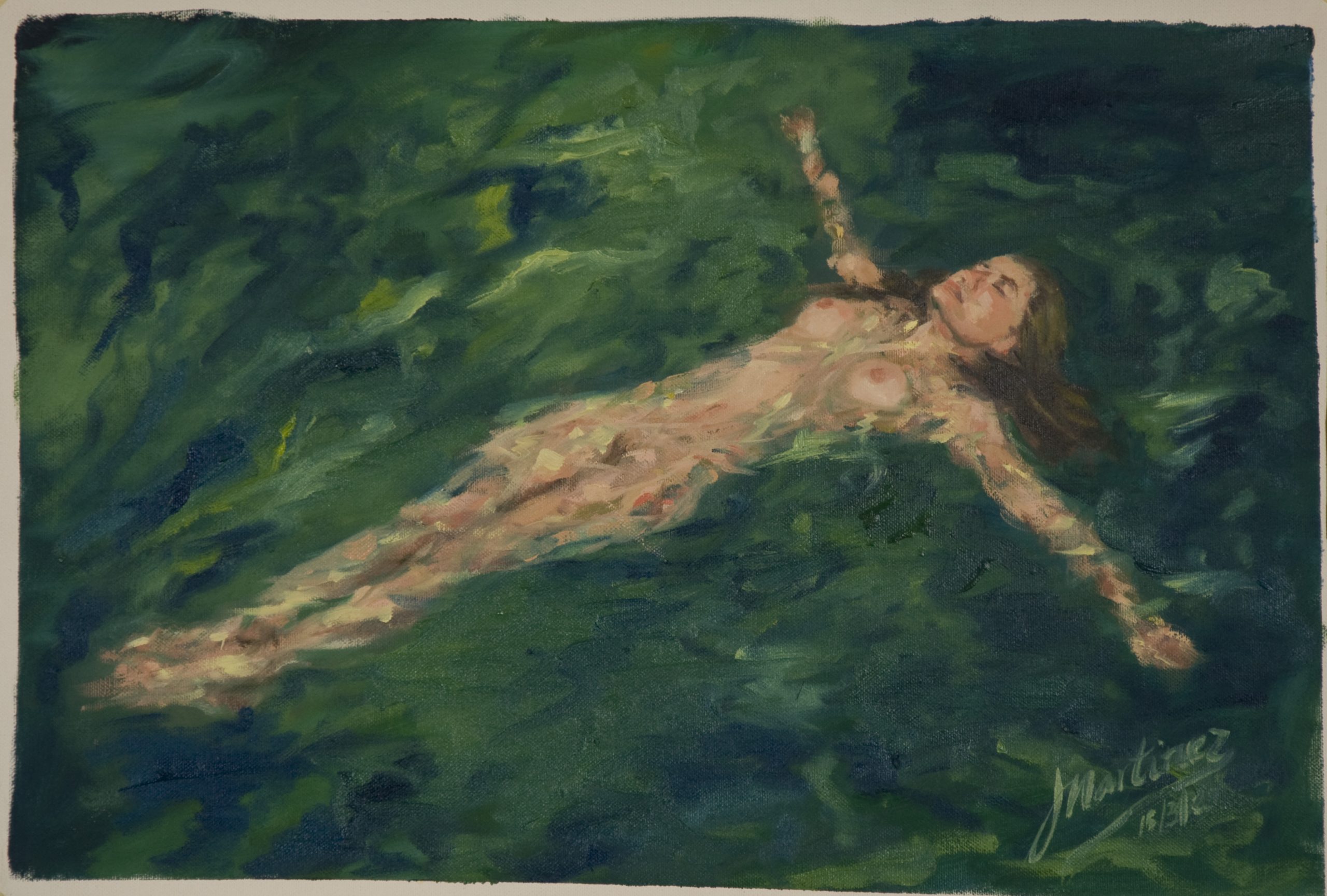 Mujer flotando