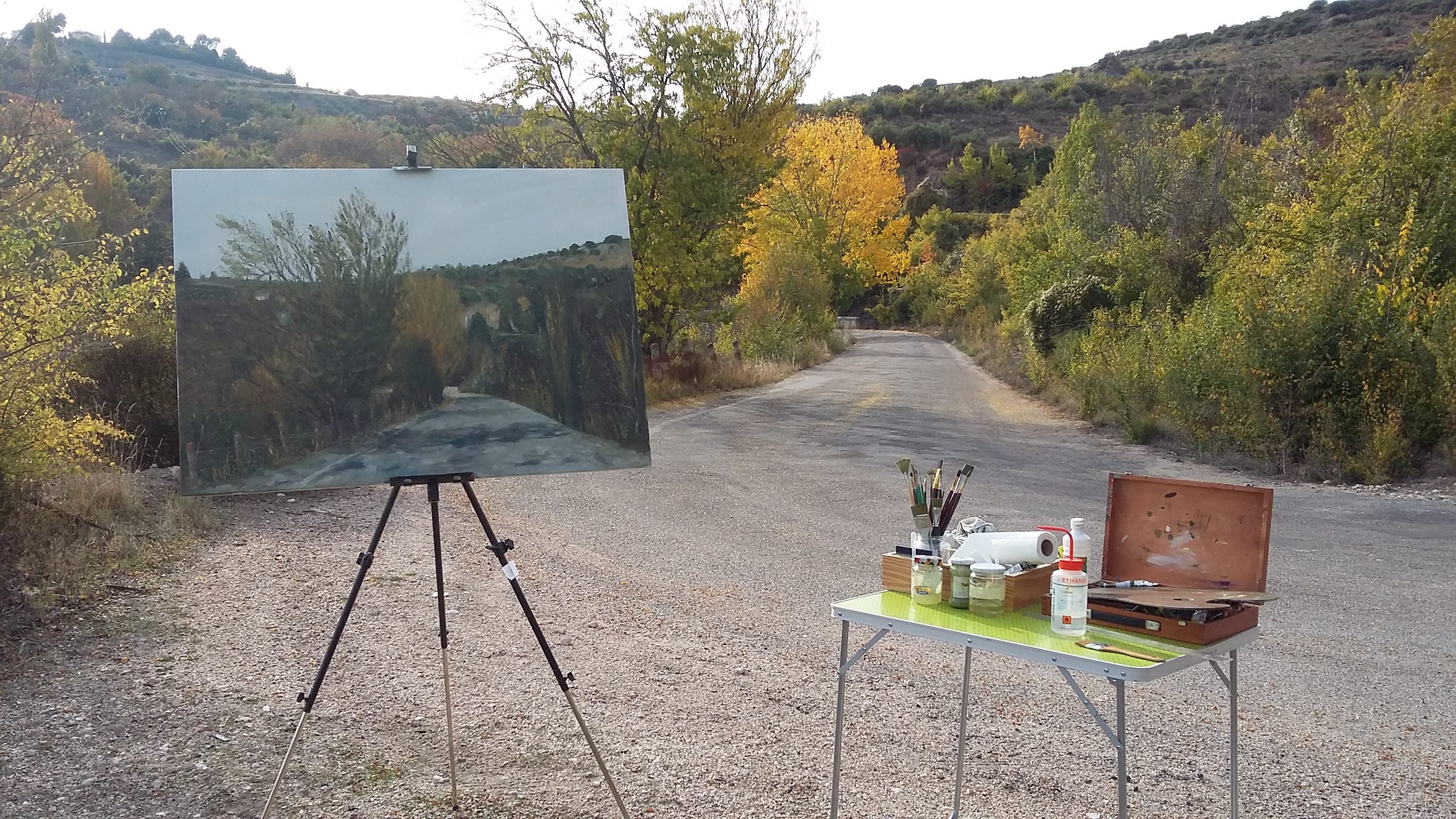 Pintando en crta vieja de Horche